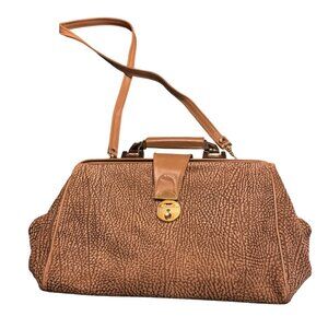 Vintage Amelia Berko Genuine Leather Dr. Bag  Gold-Tone Hardware Adjustable Stra